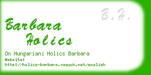 barbara holics business card